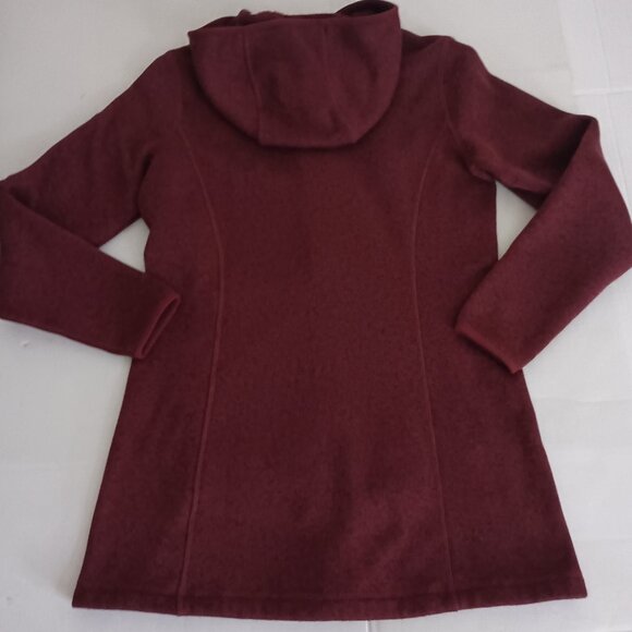 L.L. Bean Fleece Full Zip Hoodie Jacket Maroon Black Item 503354 Women’s XS EUC - Picture 15 of 16